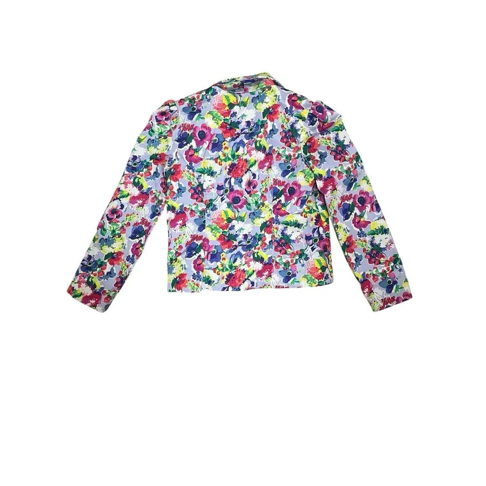 Janie and Jack Floral Blazer Jacket Girls Size 5 Cotton Colorful Spring